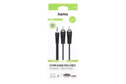Hama -  Kabel Audio 3,5-2x RCA Schwarz 1,5m, 1,5 Meter