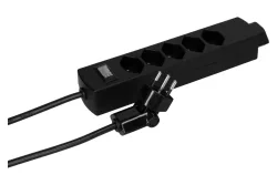 Max Hauri Steckdosenleiste Safety Line 5+1x Typ 13 sw Schalter 3m clip-clap