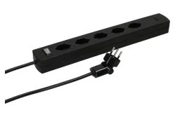 Max Hauri Steckdosenl. Safety Line 5x Typ 13 90° sw Scha. USB Mag. 2m cli.