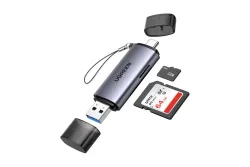 UGREEN -  SD-/Micro-SD-Speicherkartenleser mit USB-C/USB-A, Silber