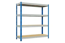 Anemos Steckmetallregal | 150x60x180 cm | 4 Böden | Traglast: 300 kg pro Boden