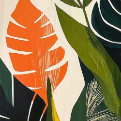 Wandbild 45x45 Tropicale Feuille