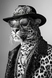 Wandbild 45x65 Leopard Rock