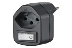 Max Hauri AG Abzweigstecker Typ 13 mit Schalter Schwarz