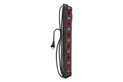 Brennenstuhl 6052077 Steckdosenleiste mit Schalter 5fach Bordeaux, Schwarz CH-Stecker 1 St.