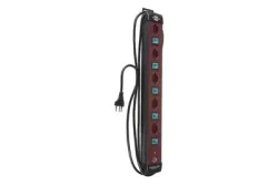 Brennenstuhl 6052077 Steckdosenleiste mit Schalter 5fach Bordeaux, Schwarz CH-Stecker 1 St.