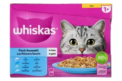 whiskas - 1+ Fisch Auswahl 12x85g, 1 kg