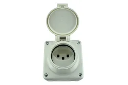 Mica Nass Steckdose 1x Typ 23 Gr.1x1 AP Mica Nass Ip55 weiss