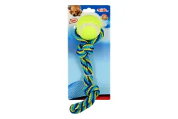 swisspet Tuggaball m/Nylon-Seil blau
