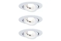 LED Einbauleuchte 3er-Set schwenkbar rund 82mm 70° 3x4.8W 3x450lm 230V 3000K Weiss matt