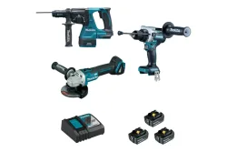 Makita Maschinen-Set Dlx3157Tj (Dga506 + Dhp486 + Dhr243) | 18 V | 130 Nm | Kit