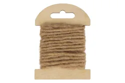 Wollkordel mit Jutekern, 5mm ø, SB-Holzkarte 3,5m