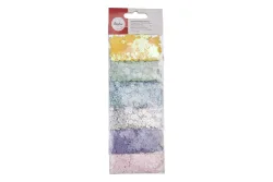 Pailletten-Mix Frühling, Formenmix, 6 Farben à 6g, SB-Karte 36g