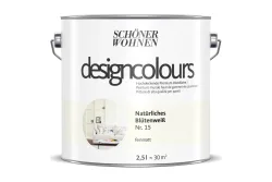 Designfarben, Hochdeckende Premium-Wandfarbe, blütenweiss, feinmatt, 2.5L