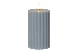 LED Pillar Kerze Flamme Stripe