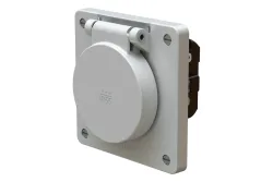 Max Hauri Exo Steckdose 1x Typ 15 Einsatz +Frontset exo Ip55 lichtgrau