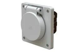 Modino Exo Steckdose 1x Typ 25 Einsatz +Frontset exo Ip55 lichtgrau