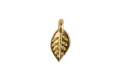 Metall-Mini Anhänger Blatt, 9x5mm, SB-Btl 6Stück