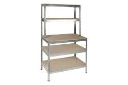 Schulte Steckstufen-/Schwerlastregal | 100x60x180 cm | 5 Böden | Traglast: 200kg pro Boden