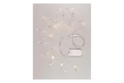 Glorex LED-Mini-Lichterkette mit Timer | 180 cm | CR 2032 Batterie | 20-tlg