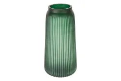 Glasvase mit Rillen grün h36cm