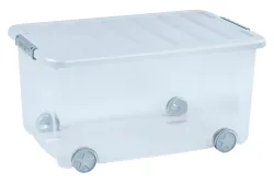 Scotti Box 50L mit Rollen, transluzent/blau