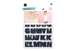 Rico Bügelmotiv Glitter Buchstaben A-Z, schwarz