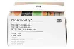 Rico Washi Tape Set Just Bees + Fruits + Flowers, Airbrush