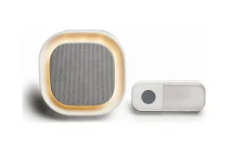 Intertechno Funk-Batterie-Gong mit Sonnerietaster It-9100 weiss