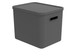 Rotho Multibox Albula Anthrazit | 37 x 29 x 30 cm | 27 l