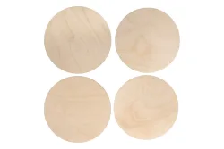 Holz Platten Set L, FSC Mix Credit, 15-15,5cm ø,Stärke 4mm, SB-Btl. 4Stück