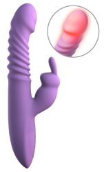 Stoßvibrator ?her thrusting silicone rabbit?, mit Heizfunktion