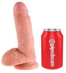 King Cock Dildo im Realistischen Design mit Hoden und Saugnapf