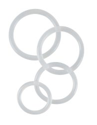 4-teiliges Penisringset ?Clear Cock Rings?, 3 - 5 cm Ø