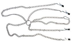 Nippelklammern ?Nipple & Clit Clamps? mit Halskette und Intimklammern
