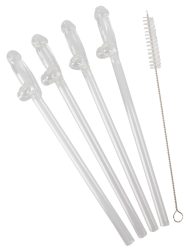 5-teilliges Strohhalm-Set ?Glass Drinking Straw Willy?, aus wiederverwendbarem Glas