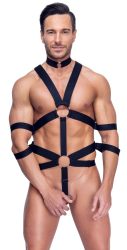 Harness mit Cockring & Hals- und Armfesseln