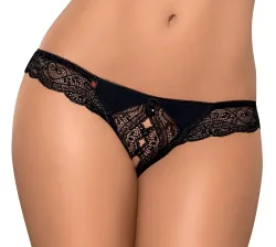 Obsessive Miamor Thong Crotchless[Black-S/M], S/M - Amorana