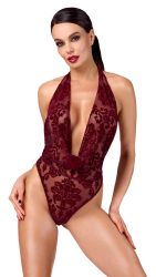 Body ?Kink Royal? mit Samtflockprint-Ornamenten