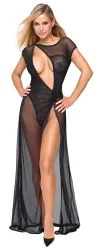 Netz-Kleid mit eingenähtem Netz-Body