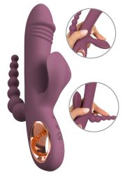 Rabbitvibrator ?Slim Triple Plum? mit Anal-Stimulator