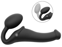 Strap-On-Me Remote Control Vibrating Strapless Strap-On (Black), Medium - Amorana