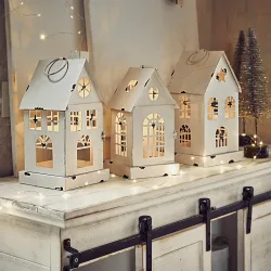 LED-Laterne 3er Set Village