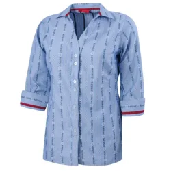 3/4-Arm Damen Edelweissbluse mit Kragen