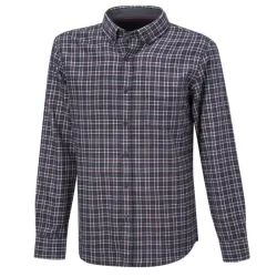 Kariertes Herrenhemd in Flanellqualität navy