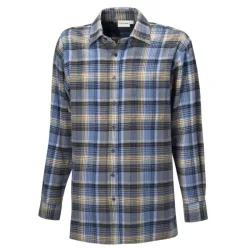 Herren Flanellhemd aus reiner Baumwolle eisblau