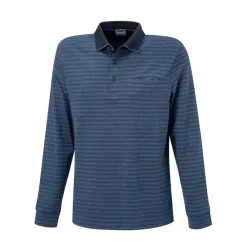 Gestreiftes langarm Poloshirt mit Brusttasche