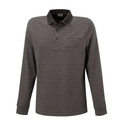 Gestreiftes langarm Poloshirt mit Brusttasche
