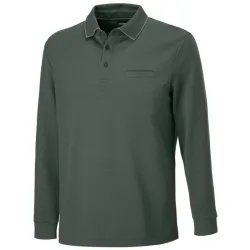 Herren Langarm-Poloshirt mit Brusttasche