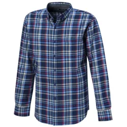 Beidseitig gerautes Flanellhemd rot-blau